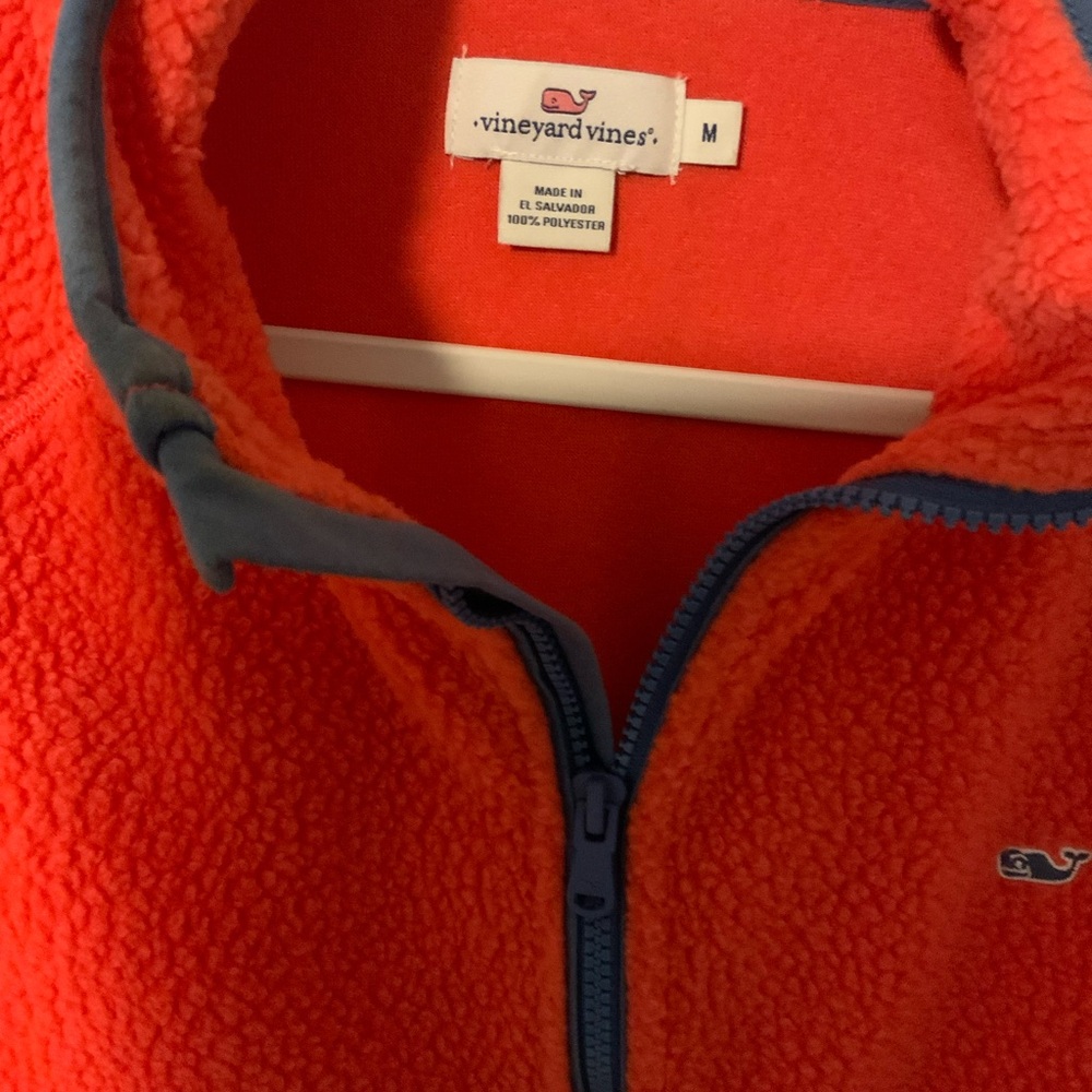 Vineyard Vines Women's Vibrant orange Half-Zip FLEECE Pullover